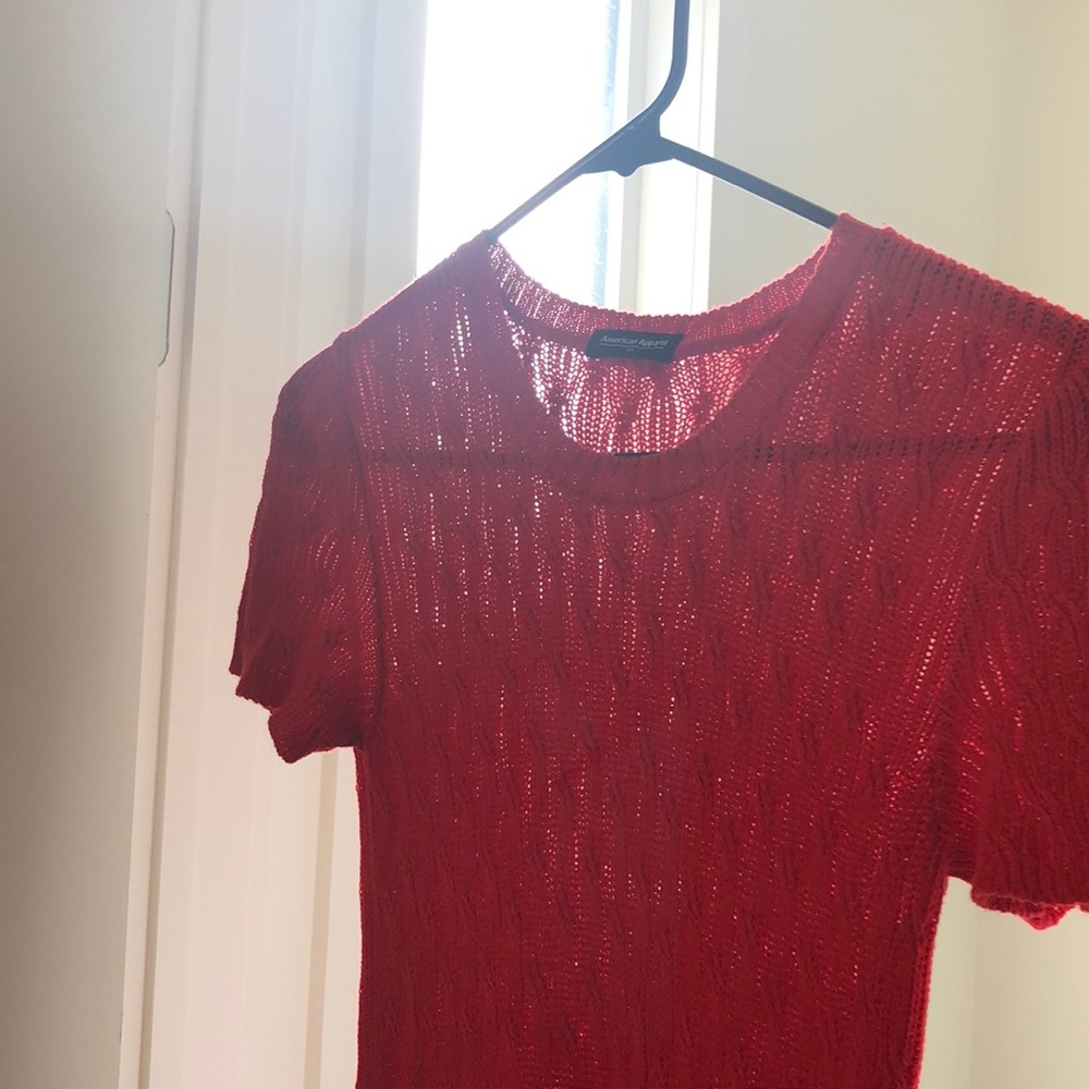America Apparel Red Knit Dress